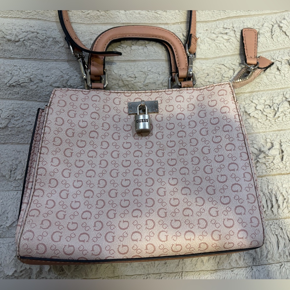 Guess Pink Logo Crossbody Bag
